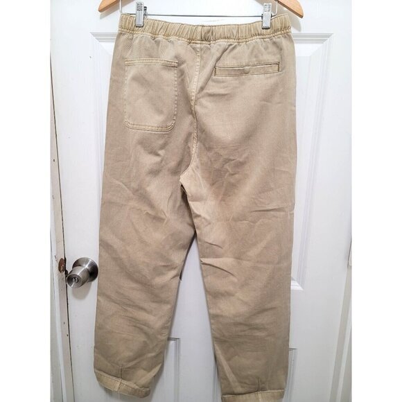 Converse Mens Beige Elastic Waist Jogger Pants With Black Drawstring Size XS - Picture 3 of 13
